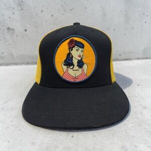 Deathwish Skate Trucker Hat • Y2K Skater Graphic Mesh Back Cap Black Neon Gold